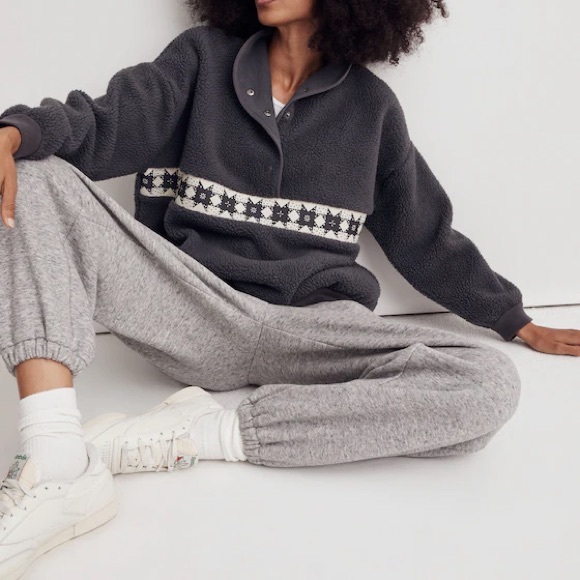 Madewell Re)sourced Sherpa Popover Top - Picture 2 of 12